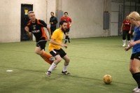 Andrew makes a play on the ball, and still loses