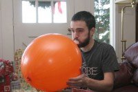 Andrew shows us his impression of a blow-pop. Andrew shows us his impression of a blow-pop.