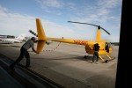 The battery was dead, so we push started the helicopter. The battery was dead, so we push started the helicopter.