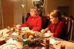 Dinner is fun, no matter what Alecia's face says. Dinner is fun, no matter what Alecia's face says.
